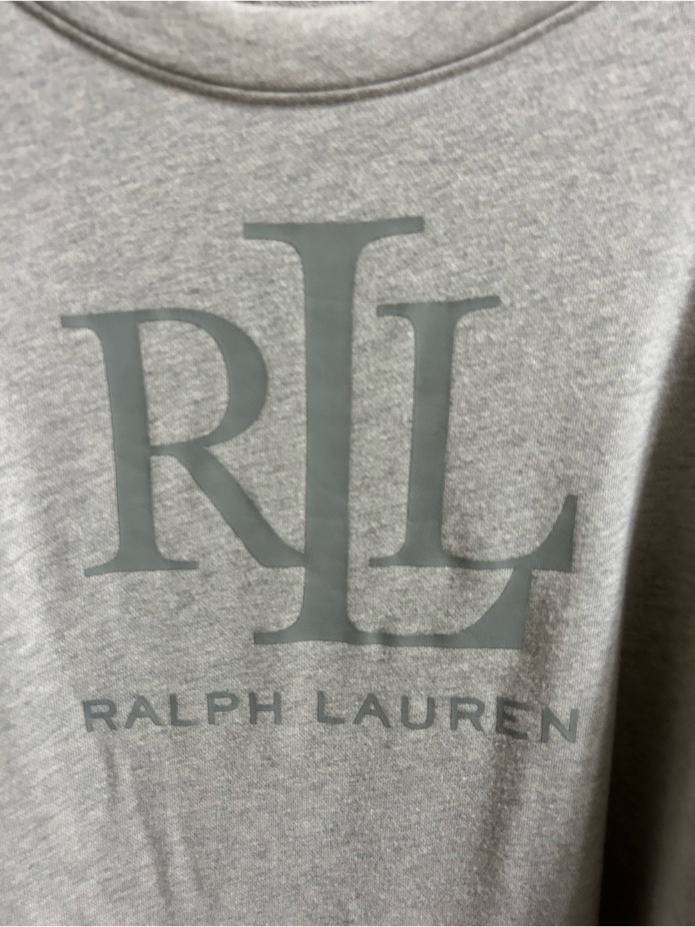 Lauren Ralph Lauren Pullover Sweatshirt Size XL Womens Gray Monogram Logo Preppy - Picture 4 of 8